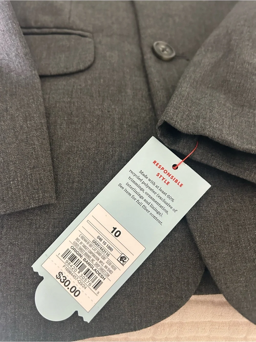 NWT Boys 10 Grey Blazer Cat & Jack
